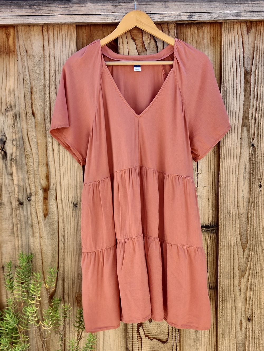 Old Navy Tiered V-Neck Mini Swing Dress